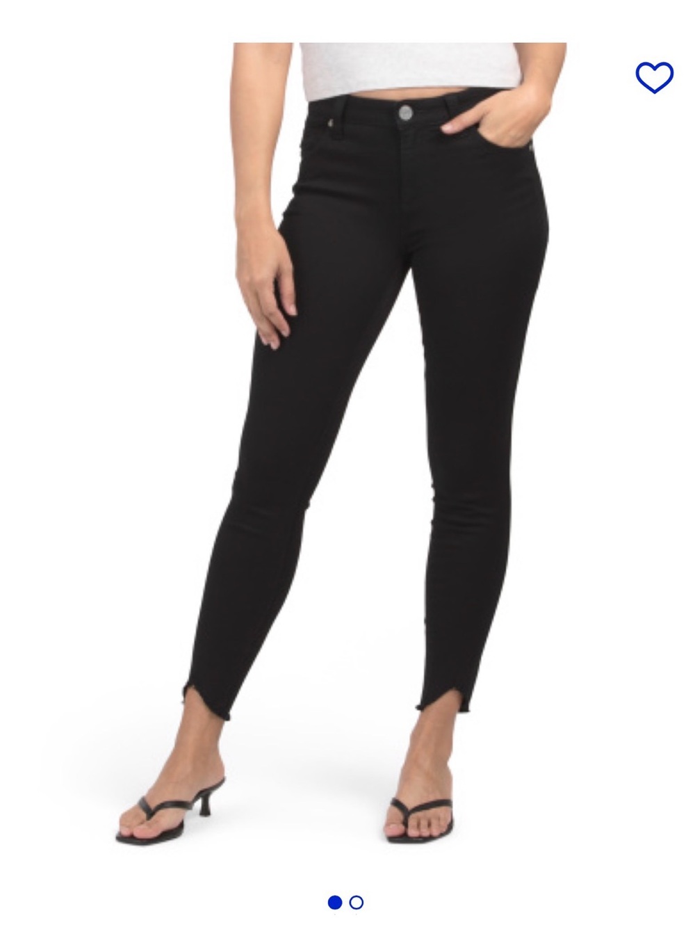 Kut from the Kloth Carlo Black Skinny Jeans with Ankle Slit